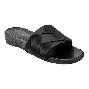 Bandolino Women’s Deedee Woven Satin Black Slide Comfort Sandal Size 10